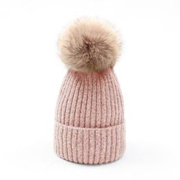 Beanies Beanie/Skull Caps 2023 Winter Hat Women Mohair Wool Ball Knitted Hats Fashion Pure Color Ladies Warm Woolen Bonnet Beanie