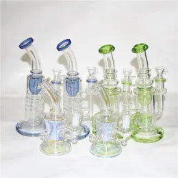 hookahs Glass Bong Dab Rig Smoke Water Pipe Hookah Oil Rigs 3 freezble coil chamber Smoking Pipes Tobacco Factory Mixed Color