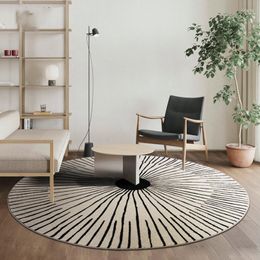 Carpets 2023 Line Pattern Round Rugs Style Living Room Carpet Rug For Bedroom Area Sofa Coffee Table Floor Mat Entryway Doormat