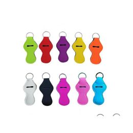 Party Favor Neoprene Keychain Sports Printed Chapstick Holder Leopard Keychian Wrap Lipstick Er Christmas Gift 63 Design 300Pcs Drop Dhh6P