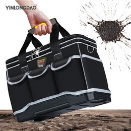 Tool Bag Tool Electrician Bag Portable Multi Pocket Waterproof Toolkit Multi Function Tool Bag 1680D Oxford Cloth Electrician Bag 230130