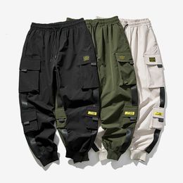 Men's Pants Hip Hop Joggers Cargo Pants Men Harem Pants Multi-Pocket Ribbons Man Sweatpants Streetwear Casual Mens Pants S-5XL 230131