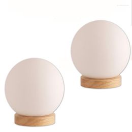 Table Lamps Modern Minimalist Solid Wood Lamp E26 / E27 Glass Ball Shade Living Room Bedroom Bedside