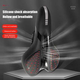 s Bike Soft Sponge Bicycle Saddle Seat Cushion Breathable PU Waterproof Shock Absorbing Riding Cycling Accessories 0131