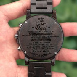 Wristwatches Luxury Sports Carved Ebony Watch To Give Dad The Gift Always Baby