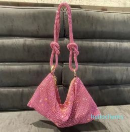2023 new fashion Luxury Designer Fashion Evening Bags CultGaias Women Handbags Shoulder for Ladies Hobo Diamond Shiny Handle Shining Rhinestones Evening