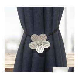 Other Home Decor 1Pc Flower Magnetic Curtain High Quality Holder Hook Buckle Clip Polyester Decorative Accessory Drop Delivery Garden Otyn5