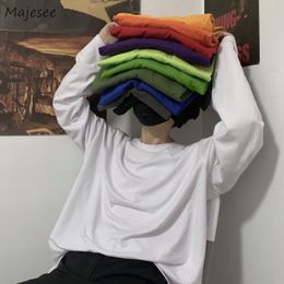 Men's T-Shirts Men Long Sleeve T-shirts Autumn Male Tops Couples All-match Basic Simple Cozy High Quality 3XL Fashion Ulzzang Daily Baggy Chic 230130