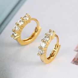 Hoop Earrings Tiny Cute For Women Gift Gold Colour Ear Piercing Earing With Zirconia Jewellery Woman Accesories KAE088