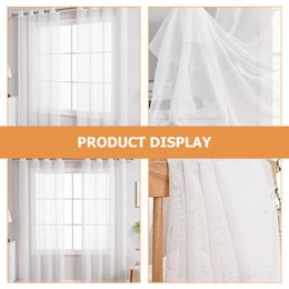 Curtain Window Sheer Curtains Drapes White Voile Panels Valance Scarf Door Bedroom Transparent Tulle Decor Decorative Farmhouse