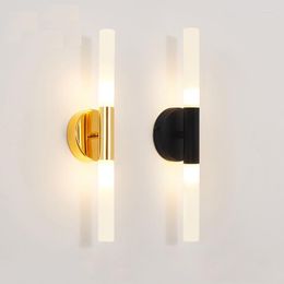 Wall Lamp Indoor Decoration LED Light Simple Style Metal And Acrylic Tube Bathroom Bedroom Dressing Table Vanity Mirror Lights