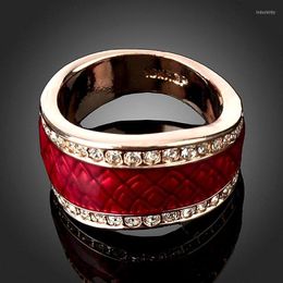 Wedding Rings Top Quality Enamel Crystal Women'S Cocktail Finger Charm Nice Fashion Jewellery Anel Bague Bijouterie