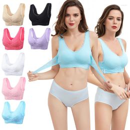 Yoga Outfit 8 Color Front Cross Side Buckle Lace Sports Bra Running Shockproof Underwear Women