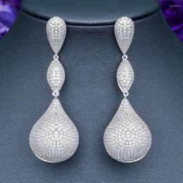 Dangle Earrings ModemAngel 65mm Luxury Trendy Ball Full Mirco Pave Cubic Zircon For Woman Ladies Wedding Party Engagement Jewelry