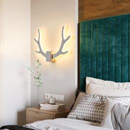 Wall Lamp Modern Minimalist Lights For Home Living Room Bedroom Bedside Luster Antlers LED Indoor White Lighting Aisle Decor