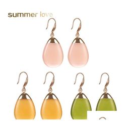 Dangle Chandelier Trendy Cute Resin Earrings For Women Colorf High Quality Copper Oval Drop Earring Candy Color Kids Gifts Deliver Otjdn