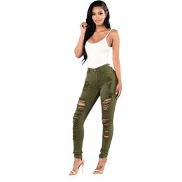 European American jeans women's trousers four seasons high waist tight hip lift small leg pants slim pencil pants C153H3