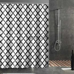 Shower Curtains Black White Geometric Shower Curtains Waterproof Fabric Bath Curtains for Bathroom Bathtub Large Wide Bath Cover Cortina Ducha x0731