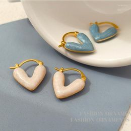 Hoop Earrings Love Heart 18K Gold Plated For Women
