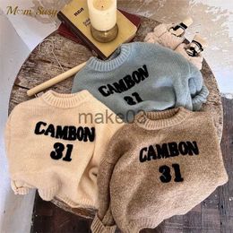 Cardigan Fashion Baby Girl Boy Letter Embroidery Sweater Winter Spring Infant Toddler Child Knitted Pullover Top Casual Baby Clothes 17Y J230801