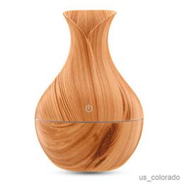 Humidifiers Creative Vase Humidifier Wood Grain Usb Colorful Lamp Office Air Humidifier Ball Marquee Essential Oil Diffuse Aroma Diffuser R230801