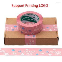 Gift Wrap Pink Cartoon Printing Adhensive Sealing Tape THANK YOU Design Gifts Advertising Stickers Express Packaging Boxes Packer