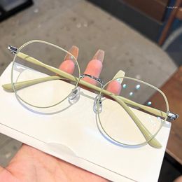 Sunglasses 2023 Glasses Metal Anti Blue Light Men Eyeglass Retro Round Frame Women's Simple Fashion Commuting