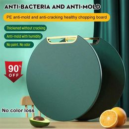 Other Kitchen Tools Doublesided PE Chopping Board Antimildew Nonslip Round Rotatable Green Sticky Pad Standable Cutting 230731