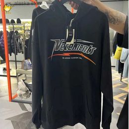 Men's Hoodies Sweatshirts Orange Black VTM Hooded Sweatshirt Men Woman 3D Letter Oversized Simple Casual Drawstring Cotton VETEMENTS Pullover Hoodies T230731