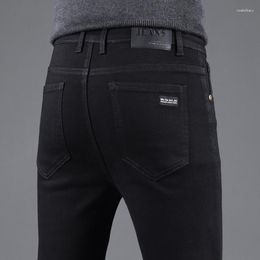Men's Jeans 2023 Black Slim Stretch Korean Fashion Skinny Elastic Casual Male Full-length Denim Trousers