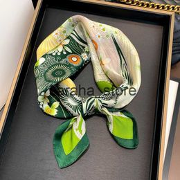 Scarves Luxury Brand Print Headband Scarf Women Fashion Silk Satin Hair Band Bag Wrist Foulard Bandana Neckerhicef Shawl Wraps Hijab New J230801