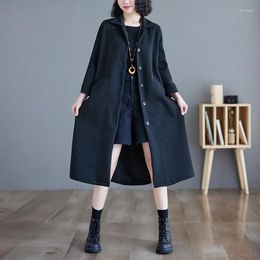 Women's Trench Coats 2023 Autumn And Winter Coat Add Cotton Hooded Fashion Parkas Outdoors Long Windbreaker Thick Outerwear Jacket DD256