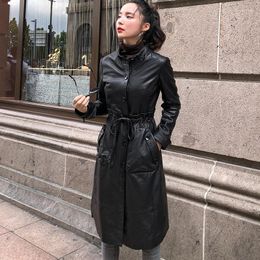 Women's Leather Genuine Jacket Autumn Winter Coat Women Clothes 2023 Korean Vintage Real Sheepskin Black Windbreaker OT1895