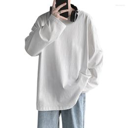 Men's T Shirts 2023 Autumn Winter Fashion Oversized White Black Tshirt Long Sleeve Casual Han Edition O Neck T-Shirt For Man TOP TEES