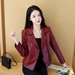 Women's Leather Spring Autumn Jackets For Women 2023 Casual Short Biker Jacket Clothes Slim Fashion Coats Chaqueta Mujer