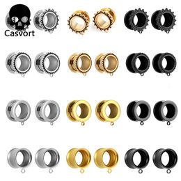 Navel Bell Button Rings Cavort 10 PCS Wholesale Stainless Steel DIY Allergy Free Basic Dangle Ear Gauge Plugs Tunnels Body Piercing Jewelry Expanders 230731
