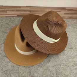 Wide Brim Hats Bucket Plus size men straw hat beach oversize sun cap lady panama big bucket large fedora 5558cm 5960cm 6163cm 230801