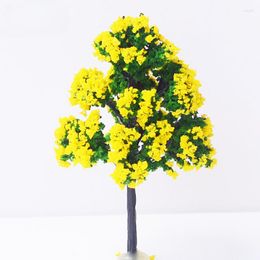 Decorative Flowers 10Pcs Micro Landscape Model Tree Handmade Plastic Flower Landscaping Small Architectural Sand Miniature Scene