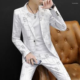 Men's Suits 2023 (suit Western Pants) Fashion And Handsome Korean Version Slim Hair Stylist Small Suit Youth Casual Coat Tide