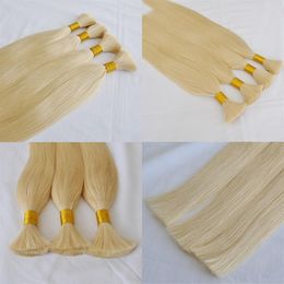 Top Quality Human Hair Brazilian human hair Bulk For Braiding 300g 3 Bundles Lot 100% Human Straight wave Colour 613#2796