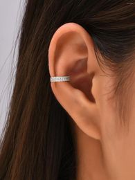 Backs Earrings JF2023 Original Design Fashion Trend Simple Micro Inset Two Rows Of Zircon Women's Ear Bone Clip