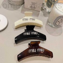 Hair Clips & Barrettes designer New Korean Miu Letter Rhinestone Hairpin Light Luxury and Elegant Clip High Grade Grip Large Shark IKK7