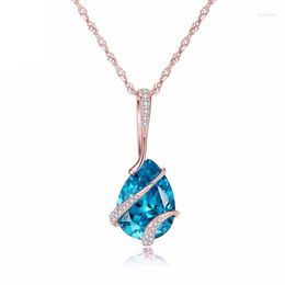 Pendant Necklaces Fine Jewelry Water Drop Necklace Cubic ZIRCON Women Party Fashion Christmas Gifts