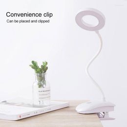 Table Lamps Mini LED Clip Lamp USB Rechargeable Touch 3 Modes Dimming 360° Adjustable Eye Protection Night Light Study Desk