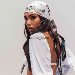 Scarves 90*90cm Silk Scarf Scarftop Headwraps For Woman Fashion Four Seasons Hair Accessories Hijab Foulard Iuxe Bandana Femme Headscarf J230801