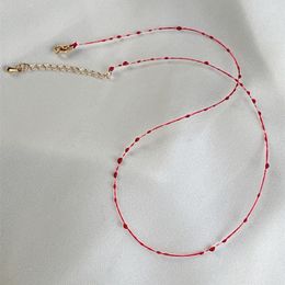 Link Bracelets Red Blood Bracelet Drop Necklace Double/Single Layer Adjustable Anklet For Women Men Jewelrys Accessories