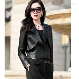 Women's Leather Jacket For Women Spring Autumn Casual Jackets Slim High Waist Coats Korean Fashion Streetwear Chaqueta Mujer