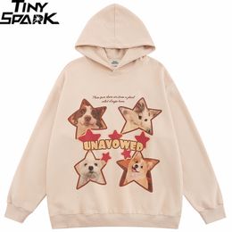 Men's Hoodies Sweatshirts 2023 Oversized Hoodie Streetwear Sweatshirt Star Dog Cat Harajuku Autumn Cotton Men Hooded Pullover Hip Hop Loose 230731