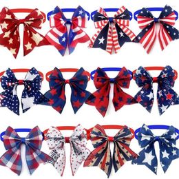 Dog Apparel 4th Of Independence Neckties Grooming Flag July 30/50pcs Bow Design Pet American For Ties Accessories Small Day