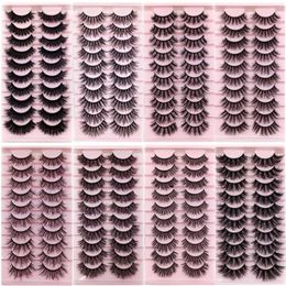 False Eyelashes LTWEGO 10 Pairs Natural Long 3D Mink Lashes Fluffy Volume Cruelty Free Wispy Makeup Cilios